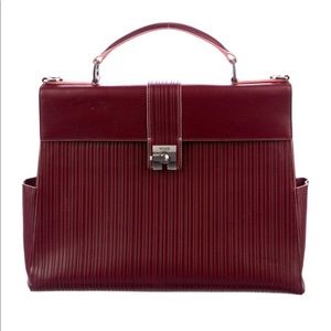 Tumi Embossed Leather Satchel